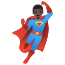 man superhero: dark skin tone emoji in WEBP format