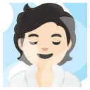 Download person in steamy room: light skin tone emoji in WEBP format