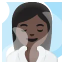 woman in steamy room: dark skin tone emoji in WEBP format