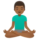 man in lotus position: medium-dark skin tone emoji in WEBP format