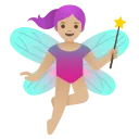 woman fairy: medium-light skin tone emoji in WEBP format