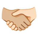 Download handshake: medium-light skin tone, light skin tone emoji in WEBP format