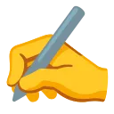 writing hand emoji in WEBP format