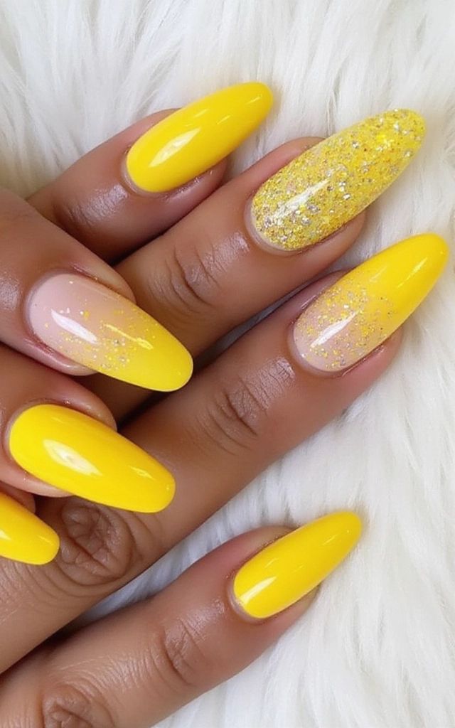 Giallo Sole e Glitter Brillante