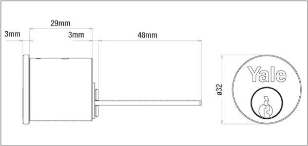 1109 Replacement Rim Cylinder 4 Keys