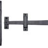 M Marcus Gate Latch & Handle On Backplate (221Mm Length), Smooth Black Iron