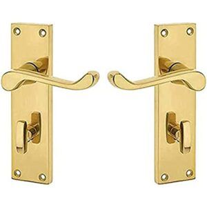 Victorian Scroll Door Handles - 150mm x 40mm - Polished Brass