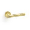 Alexander And Wilks Spitfire Door Handle Hammered On Round Rose Satin Brass AW223SB