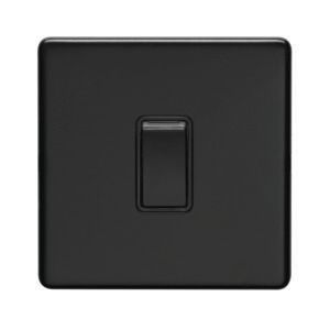 Eurolite Ecmb20Adpswb 1 Gang 20Amp Dp Switch Flat Concealed Matt Black Plate Black Rocker
