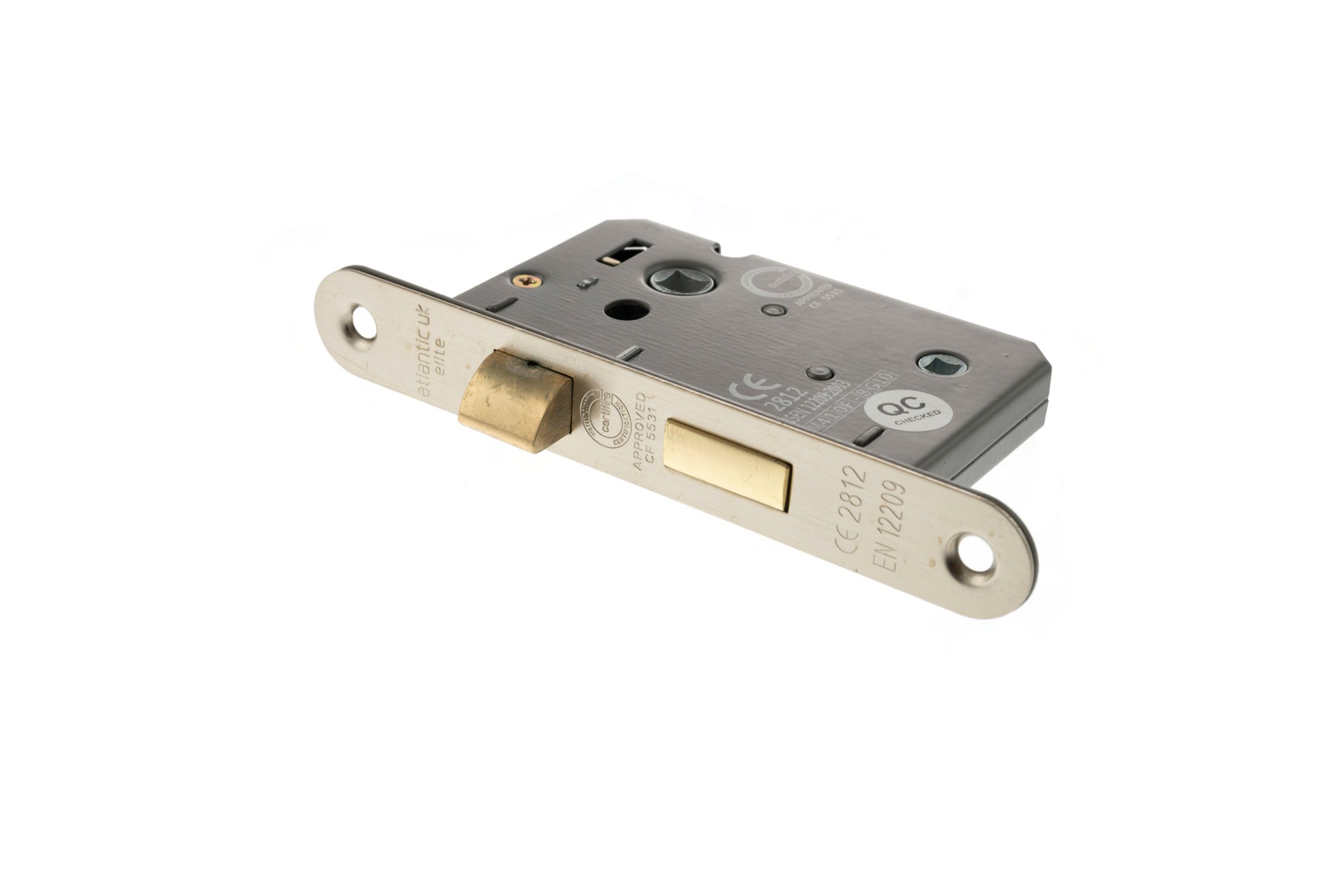 Atlantic Radius Corner Bathroom Lock [CE] 2.5" - Satin Nickel