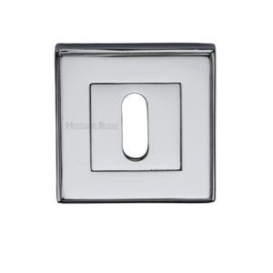 Heritage Brass Art Deco Standard Key Escutcheon, Polished Chrome