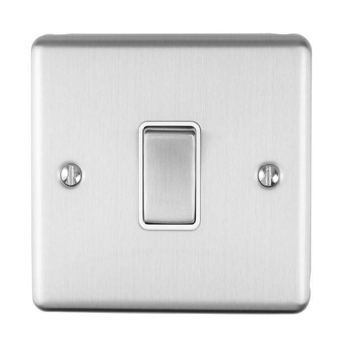 Eurolite Enintssw 1 Gang 10Amp Intermediate Switch Satin Enhance Range White Trim