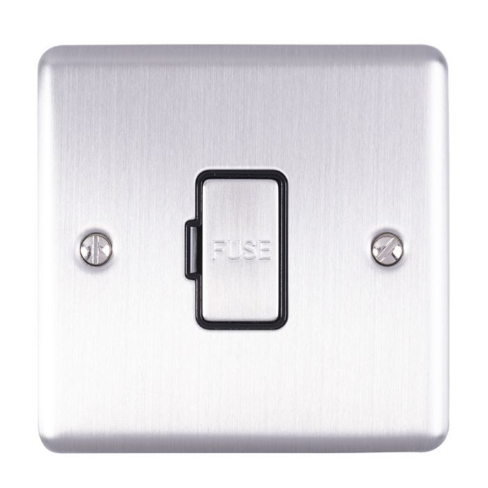 Eurolite Enuswfssb 13Amp Unswitched Fuse Spur Satin Enhance Range Black Trim