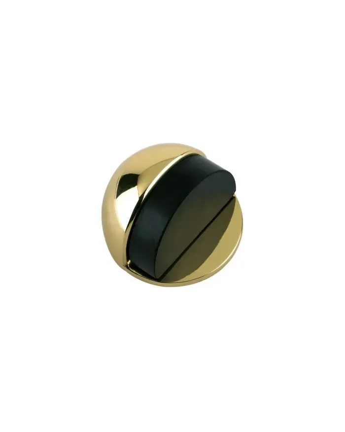 Zoo Hardware Oval Floor Mounted Door Stop (45Mm Diameter), Polished Brass