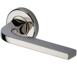 Heritage Brass Bellagio' Polished Nickel Door Handles On Round Rose (Sold In Pairs)