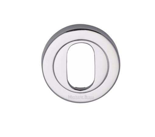 Heritage Brass Oval Profile Key Escutcheon, Polished Chrome