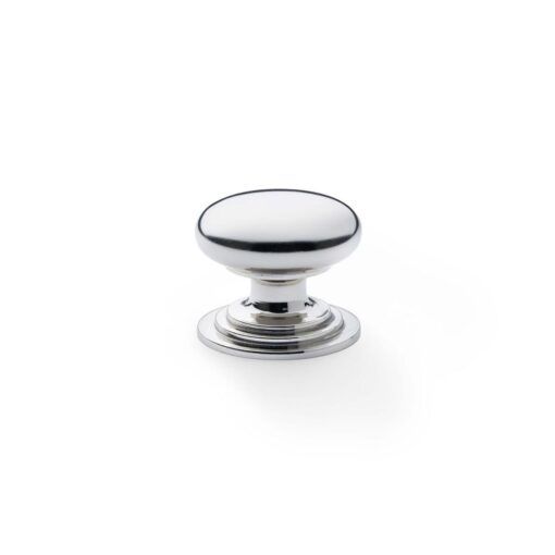 Alexander And Wilks 38mm Rnd Cup Knob Integral Stepped Rose Polished Nickel AW825-38-PN