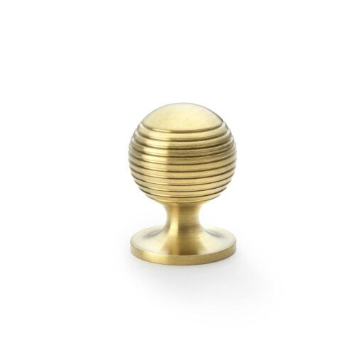 Alexander & Wilks Caesar Cupboard Knob 25Mm On Round Rose AW832-25-SBPVD Satin Brass Pvd