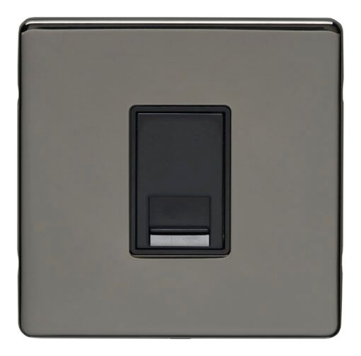Eurolite Ecbn1Mb 1 Gang Master Telephone Socket Concealed Black Nickel Plate Black Interior