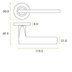 Zoo Hardware ZPA010-CP Leon Door Handle on Rose Polished Chrome