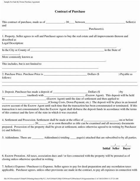 Sample owner financing contract guide for buyers