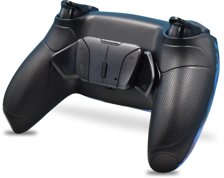 PS5 FPS Pro Controller Blue Flames Performance Non-slip Grip